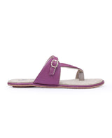 ladies flat purple chappals 05813