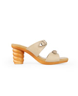 ladies heel partywear beige chappals 05953