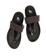 Men's Leather black chappals 06364