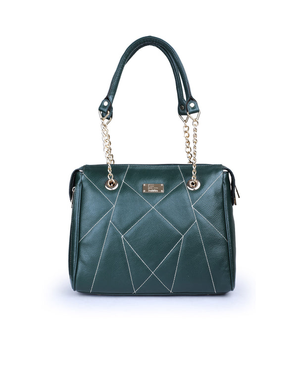 06402 Ladies Leather Hand Bag (GREEN)