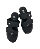 Men's black chappals 06607