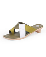 Ladies heel green chappals 06911