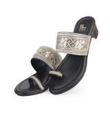 ladies heel black party wear chappals 06914