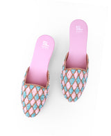 Ladies peach mules 08479