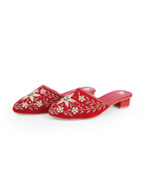 LADIES RED PARTYWEAR MULES 08488