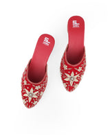 LADIES RED PARTYWEAR MULES 08488