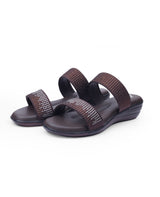 Ladies heel brown chappals 08610
