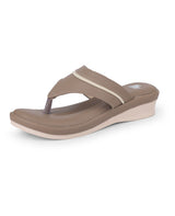 ladies heel chappals beige 09074