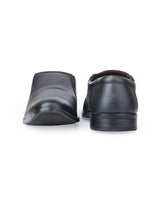 Men's leather black shoes 09446