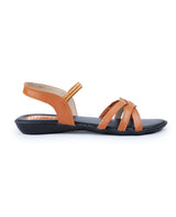 ladies flat brown sandals 09628