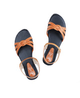 ladies flat brown sandals 09628