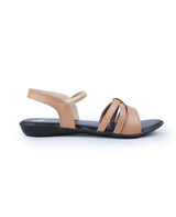 Ladies flat brown sandal 09629