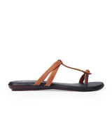 Ladies flat chappals brown 09633