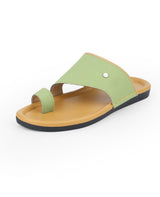 Men's green chappals 09727