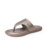 ladies fancy flat silver chappals 09877