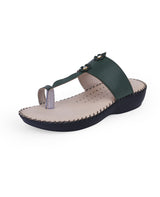 ladies comfort green chappals 100877