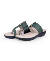 ladies comfort green chappals 100877