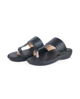 ladies heel comfort black chappals 100881