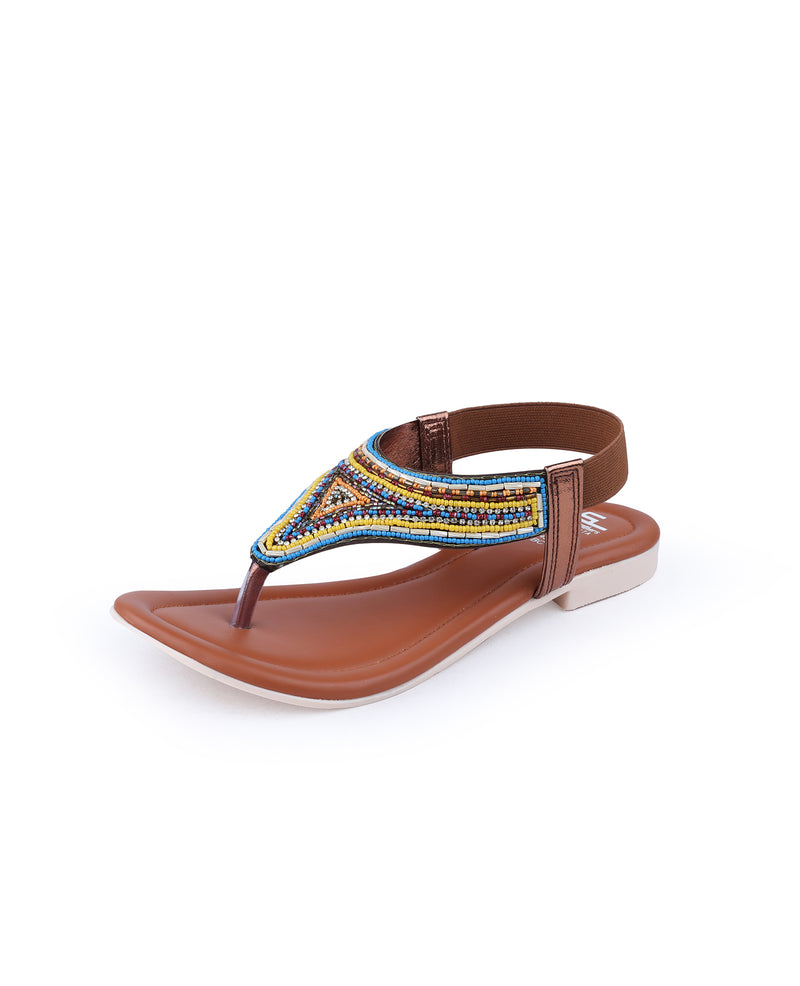 Avani Collection Ladies Party Wear Flats Sandal, Size: 3-8 at Rs 215/pair  in Agra