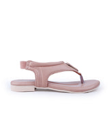 ladies peach flat sandal 10214