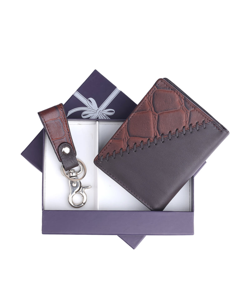 GENTS WALLET WITH KEY RING (BROWN) 102368