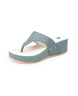 Ladies comfort green chappals 102573