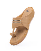 LADIES HEEL COMFORT BEIGE CHAPPAL 102576