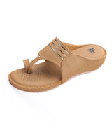 LADIES HEEL COMFORT BEIGE CHAPPAL 102576