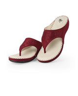 ladies heel comfort red chappals 102578