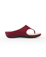 ladies heel comfort red chappals 102578