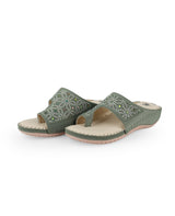 ladies comfort Green chappals 102579