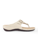 ladies heel comfort beige chappals 102580