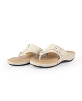 ladies heel comfort beige chappals 102580