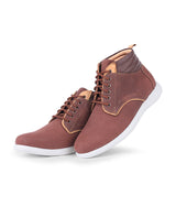 Men's leather brown ankle shoe 102974