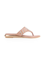 ladies party wear peach flat chappals 103546