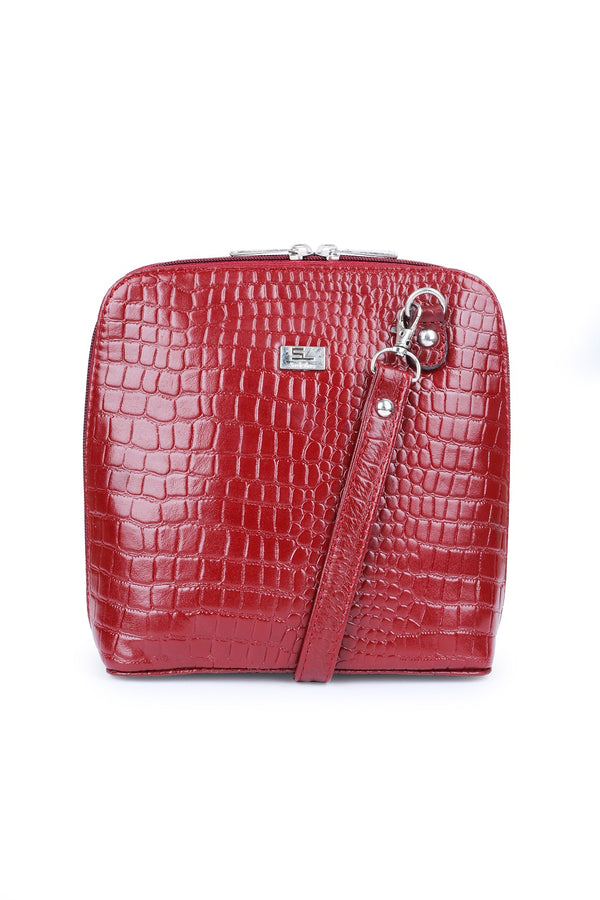 Celine small model 16 bag in red leather - Second Hand / Used – Vintega