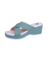 ladies heel green chappals 104642