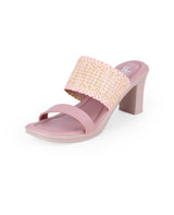 ladies heel partywear pink chappals 104650