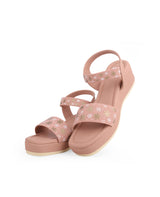 Ladies heel peach  sandals 104652