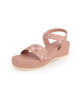 Ladies heel peach  sandals 104652