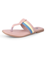 ladies flat peach chappal 104984