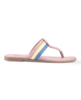 ladies flat peach chappal 104984