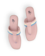 ladies flat peach chappal 104984