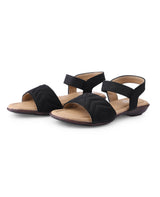Ladies Heel black sandals 105691