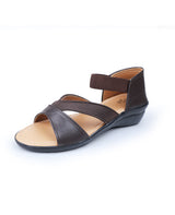 Ladies heel brown sandals 10577