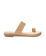 Ladies flat tan chappal 105849