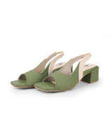 Ladies heel green sandals 105857