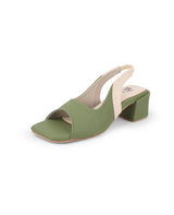 Ladies heel green sandals 105857