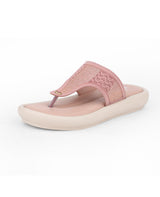 Ladies comfort heel peach chappals 107245