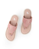 Ladies comfort heel peach chappals 107245